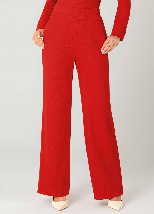 Gris - Calça Feminina Adulta Conforto Vermelho