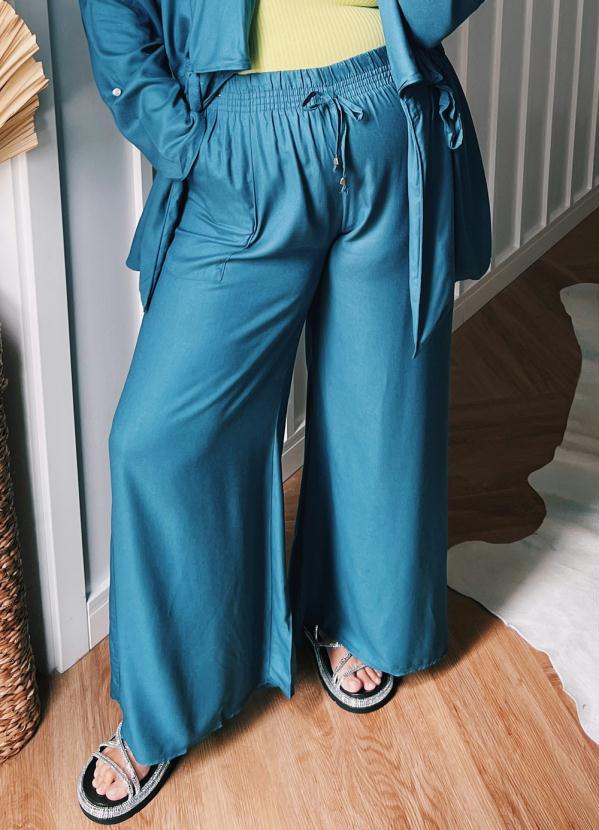 Marialícia - Calça Feminina Adulto Azul