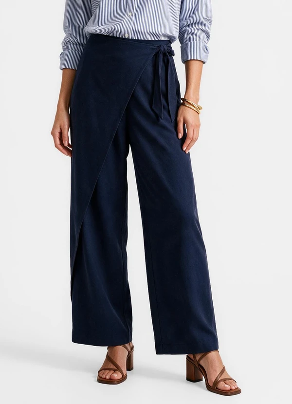 Dianna - Calça Feminina com Saia na Lateral Azul