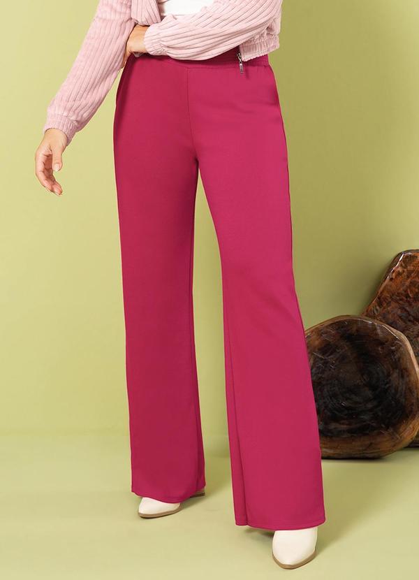 Cativa - Calça Feminina Corte Reto em Moletom Roxo