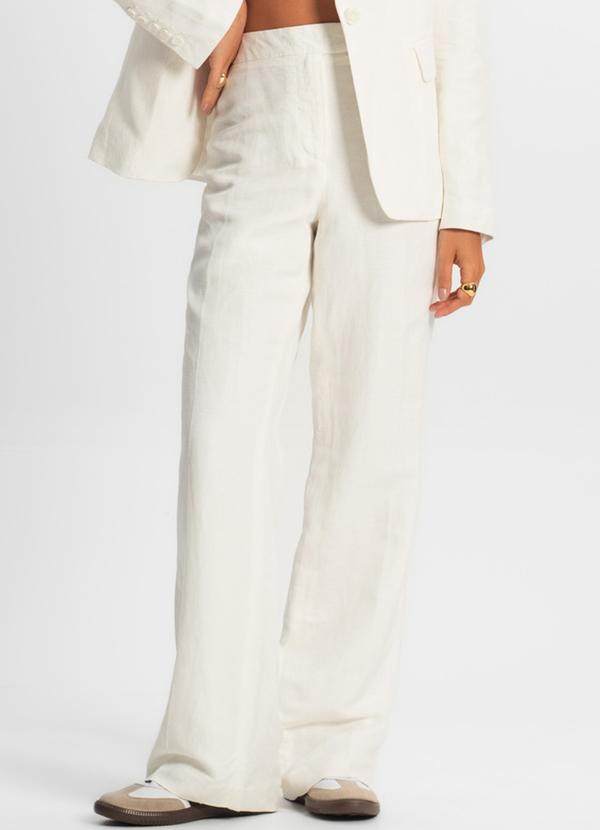 Endless - Calça Feminina de Alfaiataria Branco