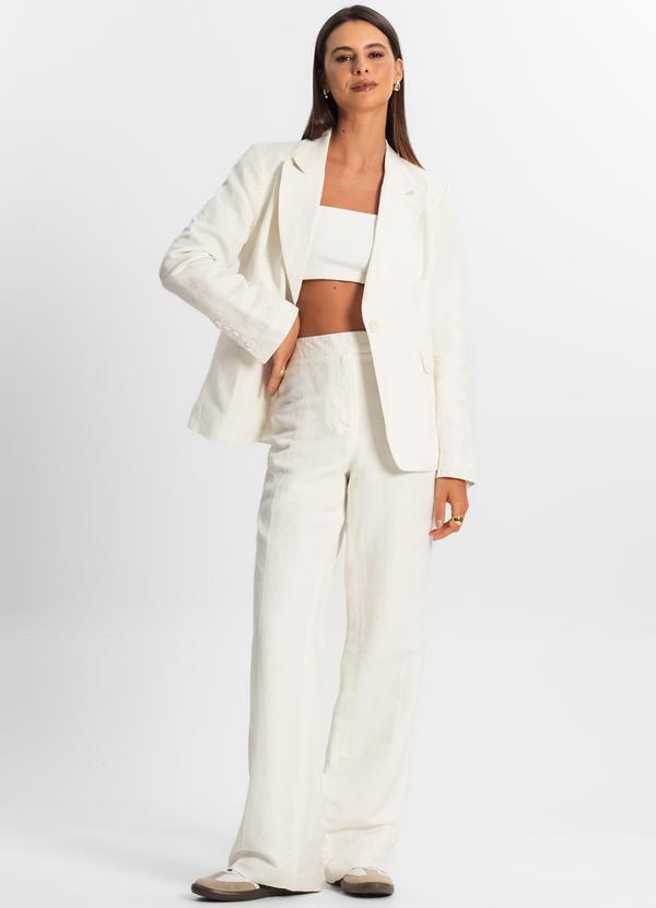 Endless - Calça Feminina de Alfaiataria Branco 3