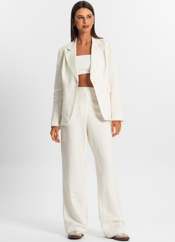 Endless - Calça Feminina de Alfaiataria Branco 5