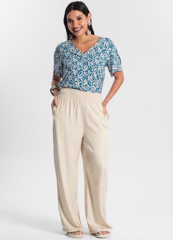 Rovitex - Calça Feminina de Viscose Bege 5