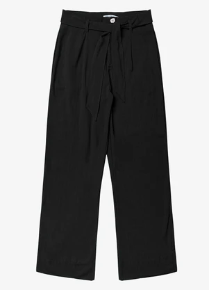 Endless - Calça Feminina em Linho Preto - ENDLESS