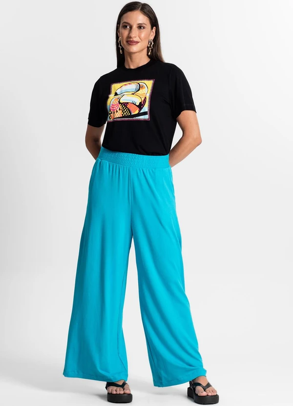 Rovitex - Calça Feminina em Molecotton Azul 3