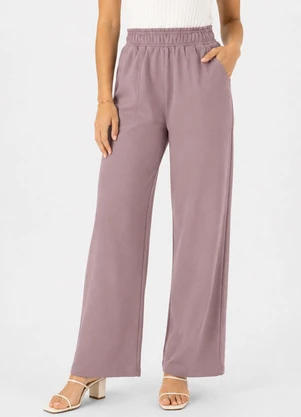 Infinita Cor - Calça Feminina em Moletom Peluciado Marrom - INFINITA COR