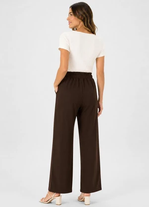 Infinita Cor - Calça Feminina em Moletom Peluciado Marrom - INFINITA COR