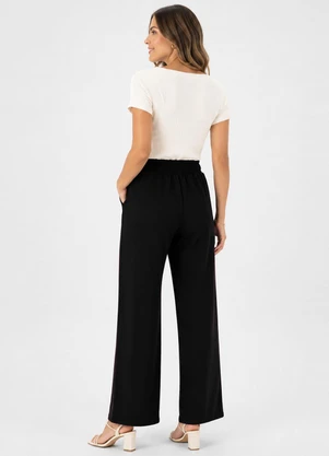 Infinita Cor - Calça Feminina em Moletom Peluciado Preto - INFINITA COR