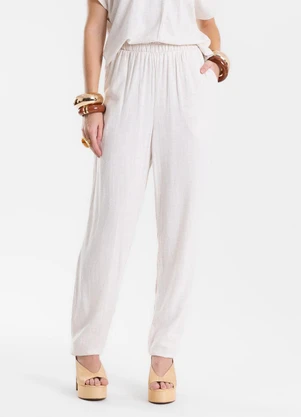 Endless - Calça Feminina Linho Strong Clochard Bege - ENDLESS