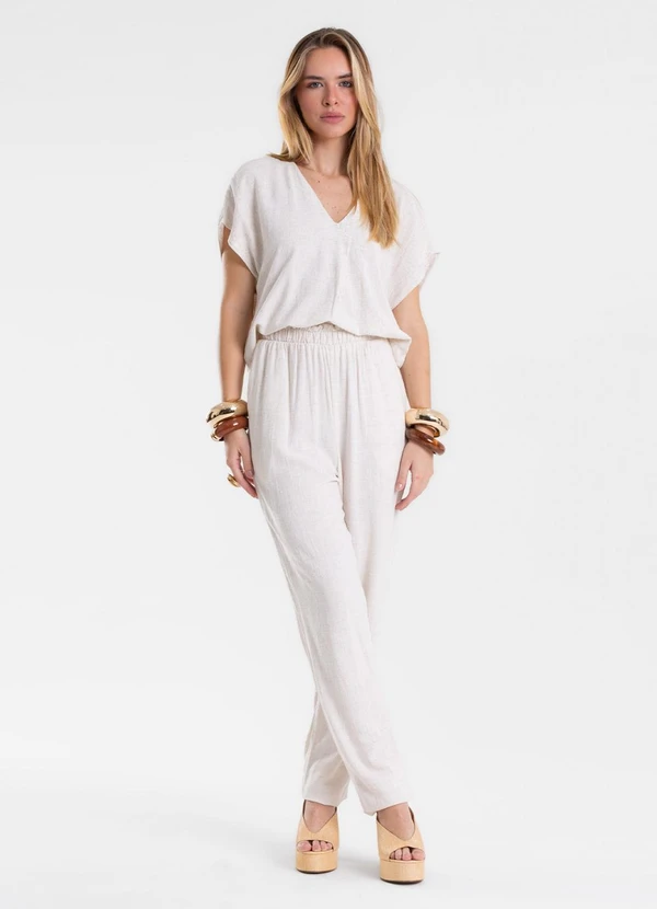 Endless - Calça Feminina Linho Strong Clochard Bege
