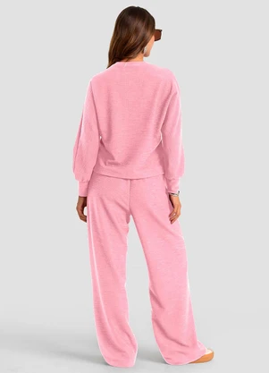 Dianna - Calça Feminina Malhão Maquinetado Rosa - DIANNA