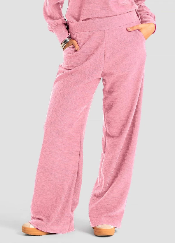 Dianna - Calça Feminina Malhão Maquinetado Rosa