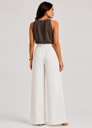 Infinita Cor - Calça Feminina Moletom Peluciado Bege - INFINITA COR