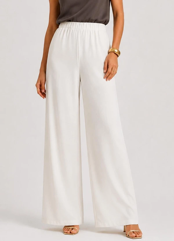 Infinita Cor - Calça Feminina Moletom Peluciado Bege
