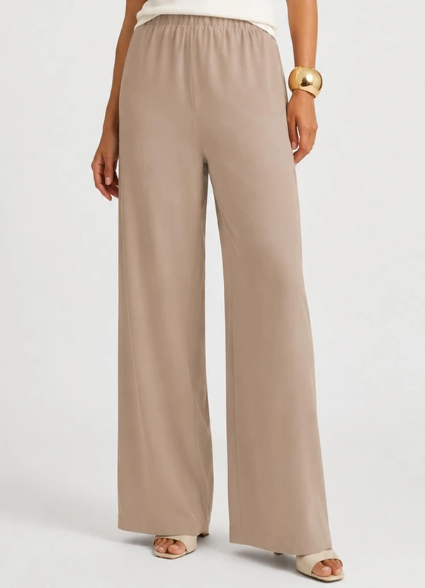 Infinita Cor - Calça Feminina Moletom Peluciado Marrom