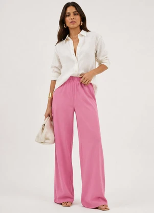 Infinita Cor - Calça Feminina Moletom Peluciado Rosa - INFINITA COR