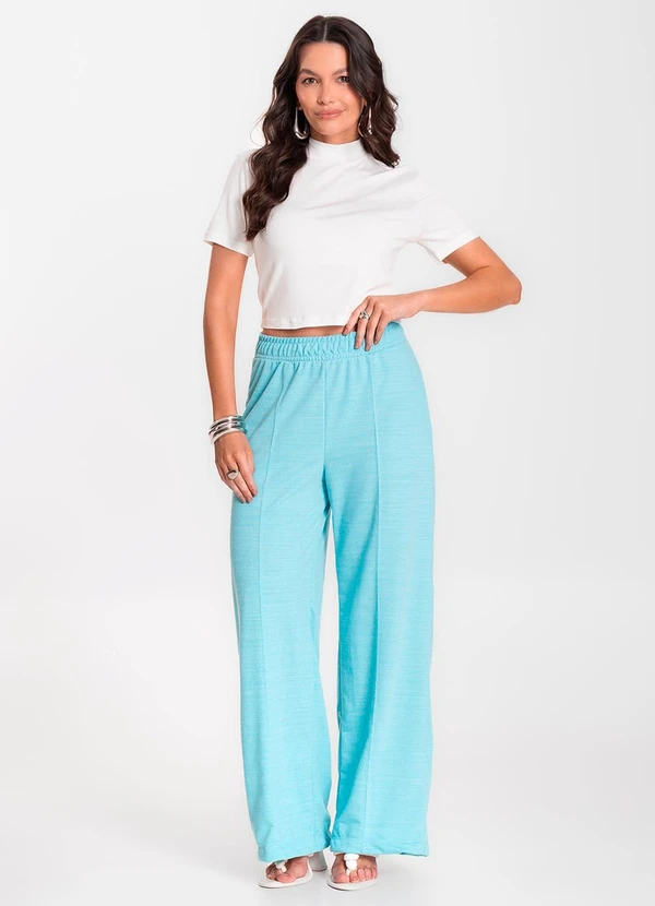 Infinita Cor - Calça Feminina Pantalona Azul 3