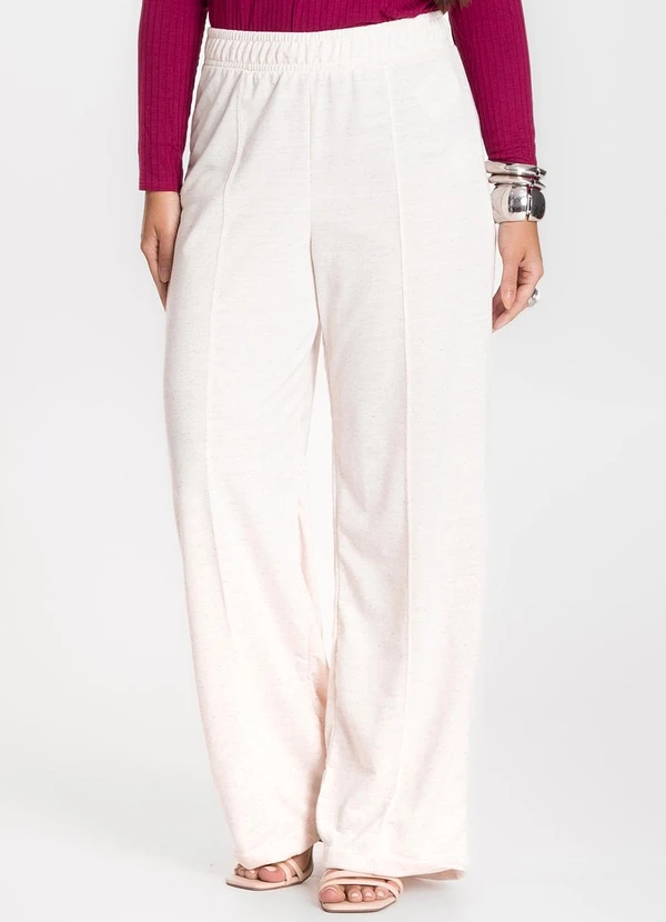 Infinita Cor - Calça Feminina Pantalona Bege