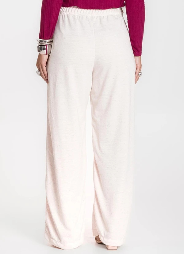 Infinita Cor - Calça Feminina Pantalona Bege 2