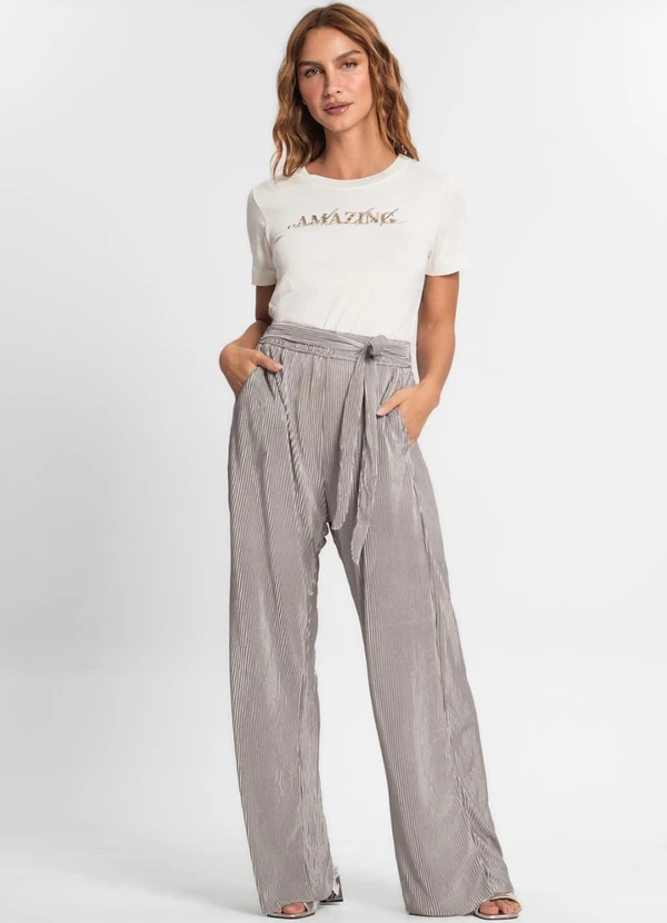 Endless - Calça Feminina Pantalona Cinza 3