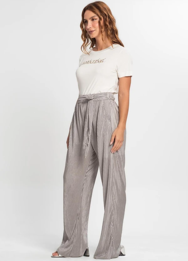 Endless - Calça Feminina Pantalona Cinza 5