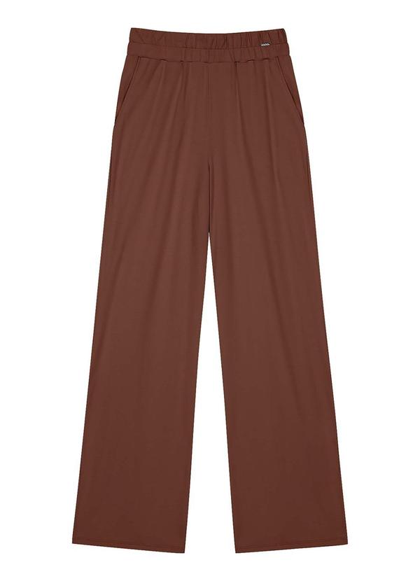 Marialícia - Calça Feminina Pantalona com Bolso Marrom 3