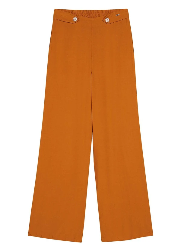 Marialícia - Calça Feminina Pantalona com Botões Laranja 4