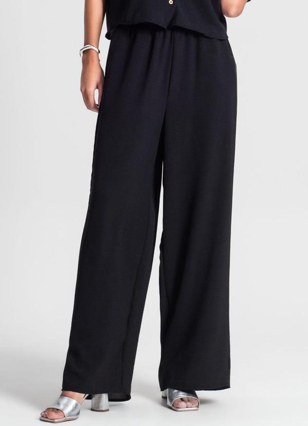 Rovitex - Calça Feminina Pantalona em Air Flow Preto