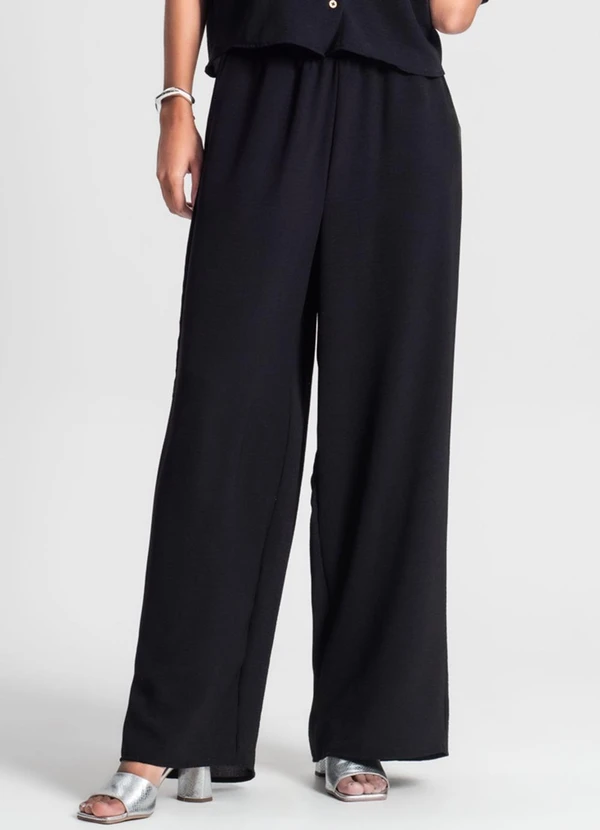 Rovitex - Calça Feminina Pantalona em Air Flow Preto