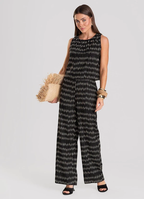 Dianna - Calça Feminina Pantalona em Linho Preto 3