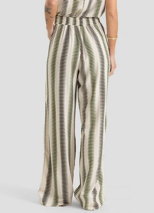 Dianna - Calça Feminina Pantalona em Linho Verde - DIANNA