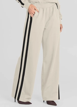 Dianna - Calça Feminina Pantalona em Molecotton Bege - DIANNA