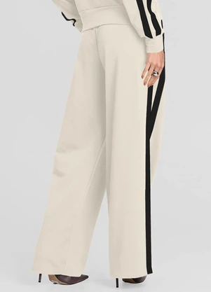 Dianna - Calça Feminina Pantalona em Molecotton Bege - DIANNA