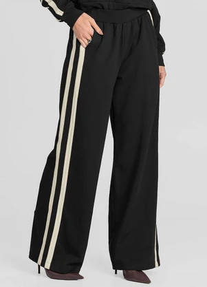 Dianna - Calça Feminina Pantalona em Molecotton Preto - DIANNA