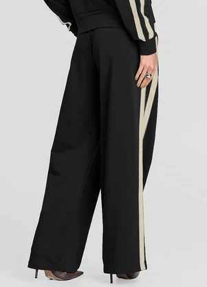 Dianna - Calça Feminina Pantalona em Molecotton Preto - DIANNA