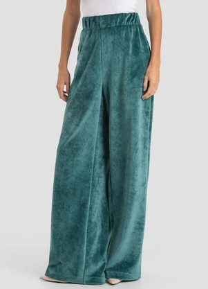 Dianna - Calça Feminina Pantalona em PlushVerde - DIANNA