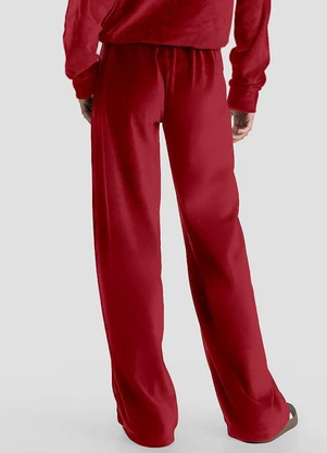 Dianna - Calça Feminina Pantalona em Plush Vermelho - DIANNA