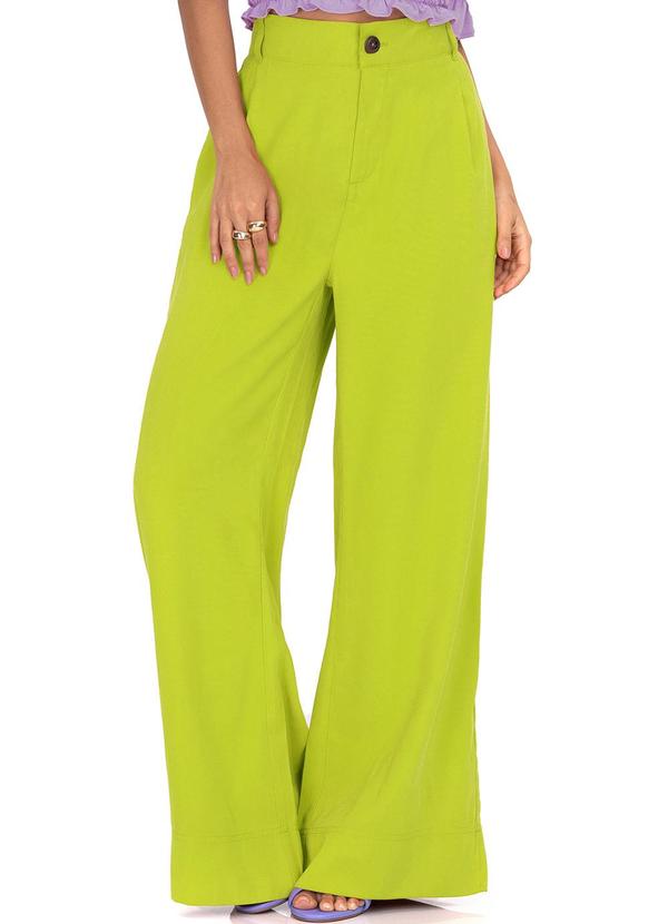 Endless - Calça Feminina Pantalona em Sarja Verde