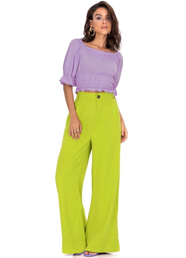 Endless - Calça Feminina Pantalona em Sarja Verde 3