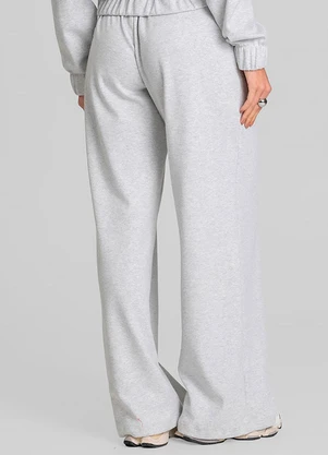 Dianna - Calça Feminina Pantalona em Sudine Cinza - DIANNA
