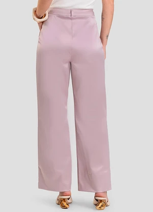 Dianna - Calça Feminina Pantalona em Tecido Plano Cinza - DIANNA