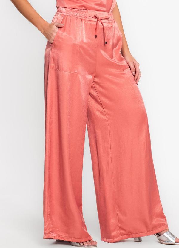 Endless - Calça Feminina Pantalona em Viscopoly Laranja