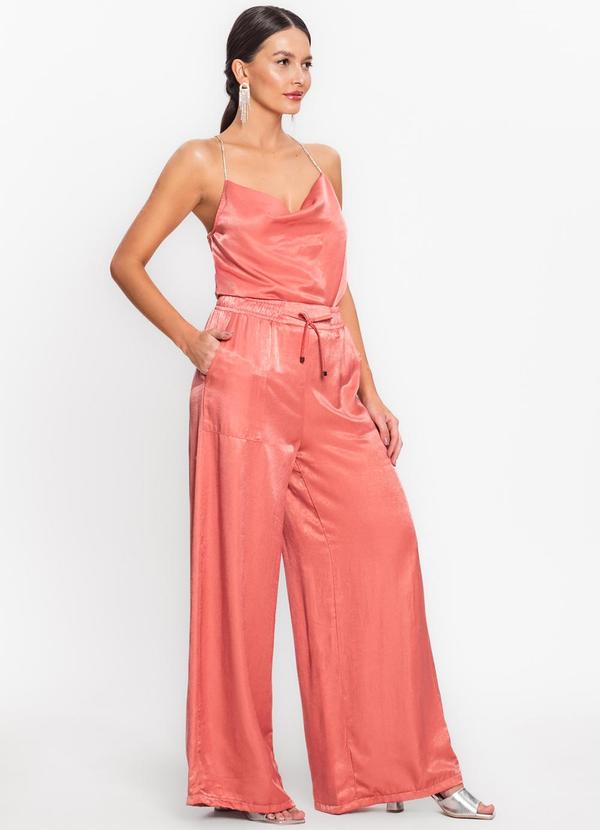 Endless - Calça Feminina Pantalona em Viscopoly Laranja 3