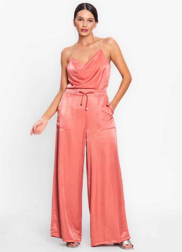 Endless - Calça Feminina Pantalona em Viscopoly Laranja 5