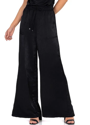 Endless - Calça Feminina Pantalona em Viscopoly Preto - ENDLESS