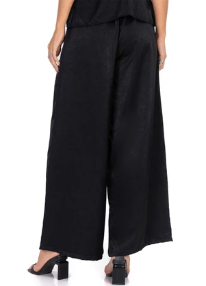 Endless - Calça Feminina Pantalona em Viscopoly Preto - ENDLESS
