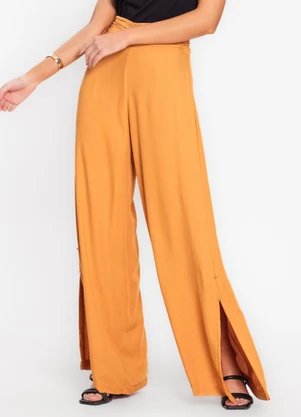 Endless - Calça Feminina Pantalona em Viscose Marrom - ENDLESS