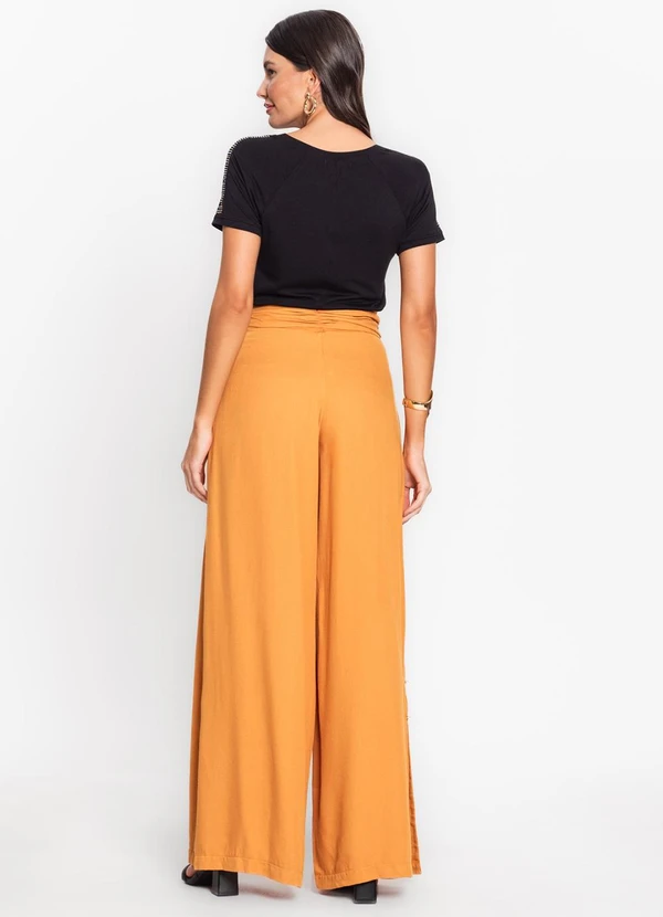 Endless - Calça Feminina Pantalona em Viscose Marrom 4