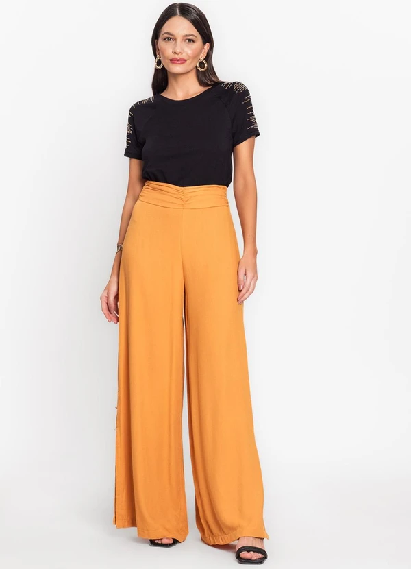 Endless - Calça Feminina Pantalona em Viscose Marrom 5